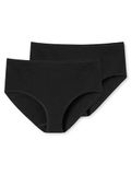 Schiesser 2Pack Midi Slip - Katoen Dames Onderbroek - Maat M - Zwart