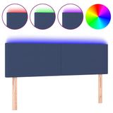 VidaXL Hoofdbord LED 144x5x78/88 cm stof blauw