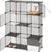 VEVOR Cage pour chat Habitat pour chat 4 étages Parc pour chat 104,1x35,5x139,7cm Métal noir