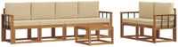 vidaXL Acacia Hout Bank Loungeset 6-zits Natuurlijk en Beige