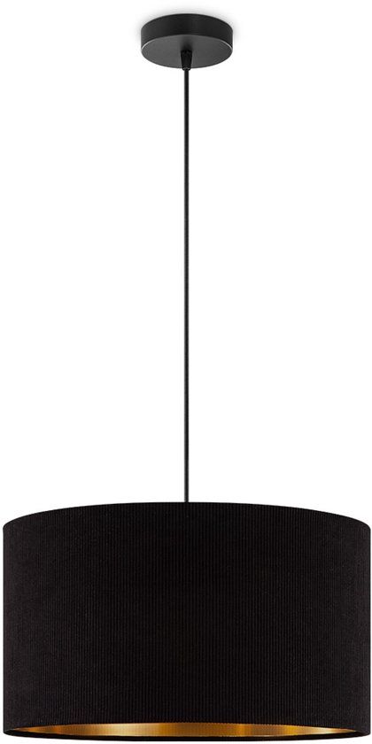 Home Sweet Home Scandinavische stijl Hanglamp Corduroy Lampenkap Cilinder Black ø40 x 126 cm E27 Fitting