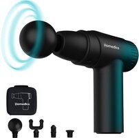 HoMedics NOVO Mini Massage Gun - Black - 4 Massage Heads - 3 Hour Battery
