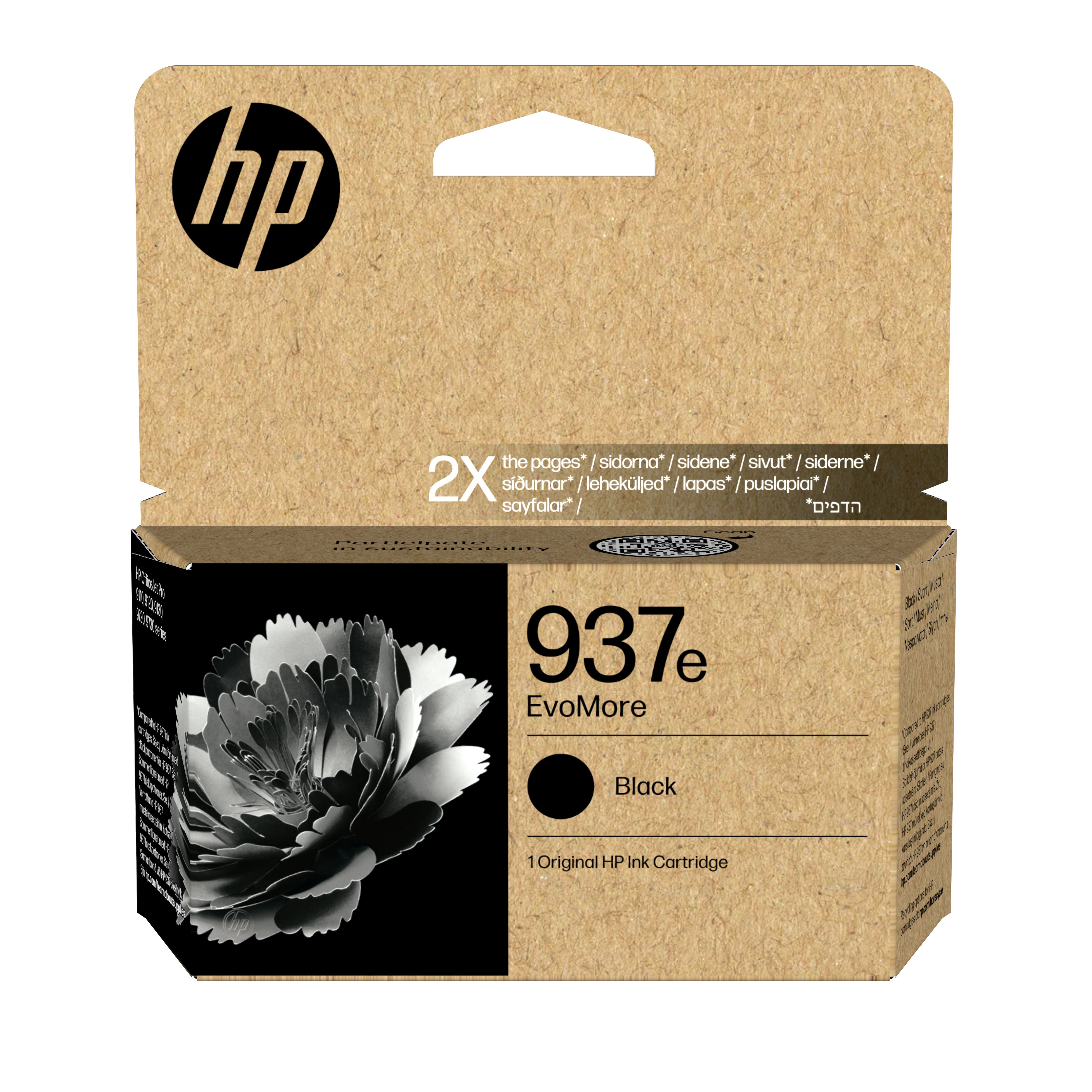 HP 937e EvoMore Zwarte Inktcartridge - Origineel