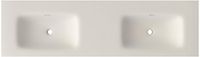 Saniclass Flow Meubelwastafel - 161x46x1.5cm - 2 wasbakken - wit mat