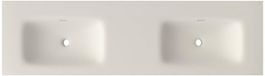 Saniclass Flow Meubelwastafel - 161x46x1.5cm - 2 wasbakken - wit mat