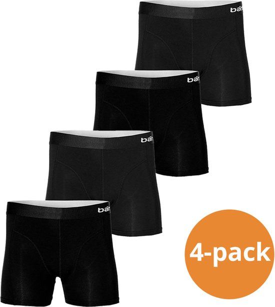 Apollo Bamboo Boxershorts - 4-pack Zwart - Maat L
