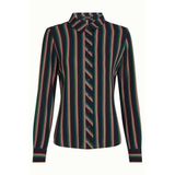 King Louie gestreepte blouse - zwart