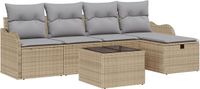 vidaXL Tuinbank - Set - 6 - st - Poly - rattan