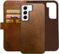 Rosso Element Uitneembaar 2-in-1 Hoesje Geschikt voor Samsung Galaxy S22 Plus | Luxe Portemonnee | Back Cover | Pasjeshouder | Bruin