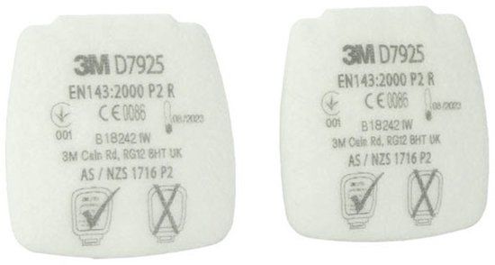 3M D7925 Secure Click P2 Filter - 4 stuks