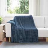 VidaXL Gooi deken marineblauw 200 x 150 cm 0.75 kg fleece
