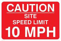 Viking Signs PR559-A2L-1M "Caution Site Speed Limit 10mph" Sign, Kunststof, 1 mm Semi-Rigid, 400 mm H x 600 mm W