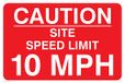 Viking Signs PR559-A2L-1M "Caution Site Speed Limit 10mph" Sign, Kunststof, 1 mm Semi-Rigid, 400 mm H x 600 mm W