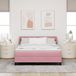 Maison Exclusive - Lit À Ressorts Avec Tête De Lit Rose 140 X 190 Cm Velours