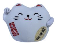 Peluche Kawaii Maneki Neko Blanc Chat Porte-Bonheur 40 cm