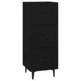 vidaXL Dressoir Zwart Bewerkt Hout 34,5x34x90 cm