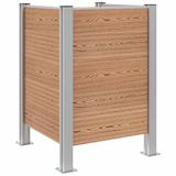 vidaXL Afvalbak Schutting Bruin 85 x 85 x 115 cm Aluminium en WPC