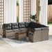 vidaXL Banc de jardin 9 pièces Gris polyrattan