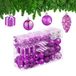 Merkloos / Sans marque Relaxdays Kerstballen - Set van 72 - Plastic - Onbreekbaar - Hartjes - Sokjes - Paars