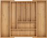 Merkloos Relaxdays bestekbak - uitschuifbaar - 7-9 vakken - 5 x 32,5-53,5 x 43 cm - bamboe