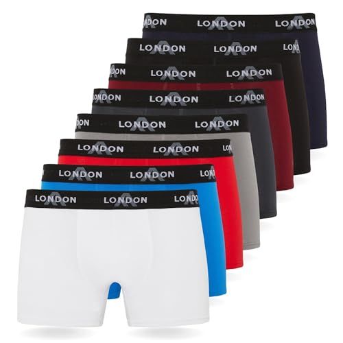 FM London heren Hipsters - (4/8-Pack) Mens Boxers - Classic Mix 10 - S