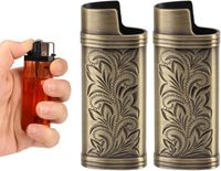 Briquet 2 pièces uni vintage unique pour collectionneur de briquets (bronze)