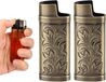Briquet 2 pièces uni vintage unique pour collectionneur de briquets (bronze)