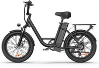 Qekud E20 Elektrische Fiets – 20" Vetbanden – 48V 13Ah Accu – 100km Bereik – Shimano 7 Versnellingen – Zwart