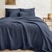 Essix - Songe - Effen katoenen kussenhoes 40x60 cm - Blauw