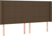vidaXL Hoofdbord met randen 203x16x118/128 cm stof donkerbruin