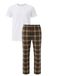 Blackspade Pyjama long moutarde / vert foncé / rouge / blanc