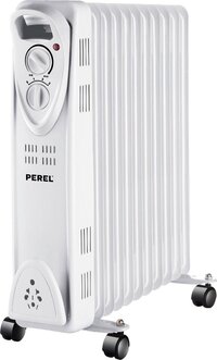 Perel Olieradiator - 2500W - 11 Ribben - 3 Warmtestanden - Wit