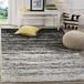 SAFAVIEH Adirondack Modern Ombre-tapijt voor woonkamer, eetkamer, slaapkamer - Adirondack Collectie, laagpolig, in zilver en zwart, 122 x 183 cm