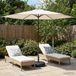 Maison Exclusive - Parasol de jardin avec pied, rectangulaire, 3 x 3 mètres, polyester, crème