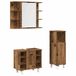 vidaXL Ensemble de meubles de salle de bain 3 pièces, aspect bois vieilli
