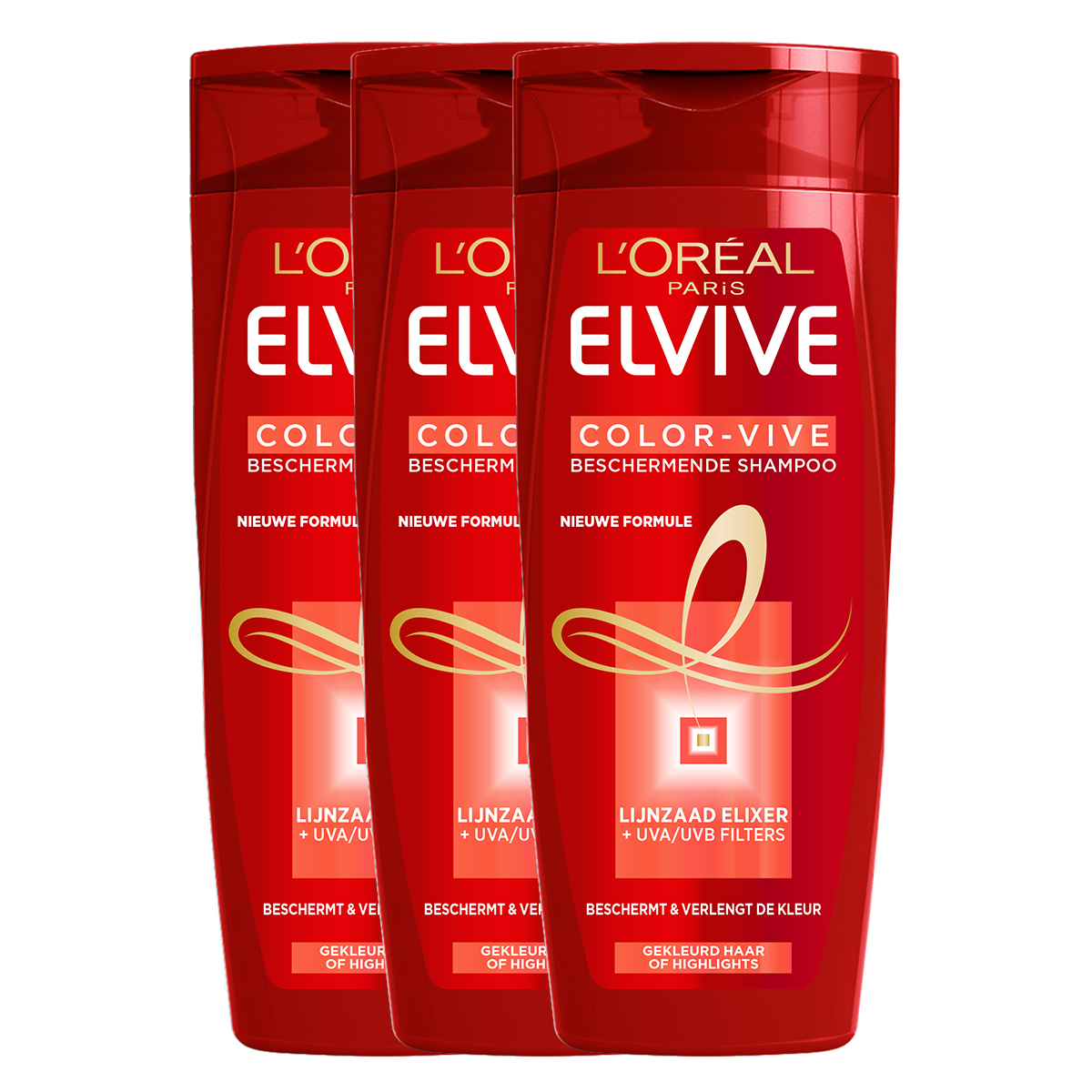 L'Oréal Elvive Color Vive Beschermende Shampoo - 3 x 250 ml - Voordeelverpakking - Gekleurd Haar