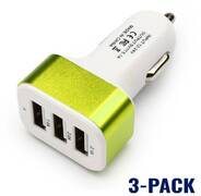 Stuff Certified 3-Pack High Speed 3-Port Autolader/Carcharger Groen