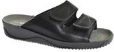 Rohde Leren Dames Slippers Slides Voorgevormd Voetbed - Zwart - 40