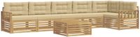 vidaXL - Buiten - bank - set - 7 - st - Wit - en - Beige