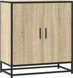 vidaXL Dressoir Sonoma eikenhout 68x35x76 cm bewerkt hout en metaal