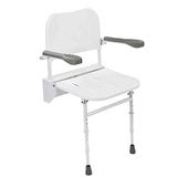 NRS Healthcare M53370 Opvouwbare douchestoel met poten, rugleuning en armleuningen