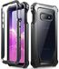 Poetic Robuuste transparante hoes compatibel met Galaxy S10e 2019, full-body hybride bumperhoes, ondersteunt draadloos opladen, inclusief ingebouwde schermbeschermer, Guardian-serie, zwart