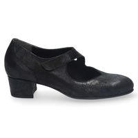 Durea Zwarte Nubuck Pumps met Klittenband - Maat 37.5