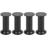 cyclingcolors 4 pieds pour meubles Ø32 mm hauteur 100 mm en aluminium noir mat