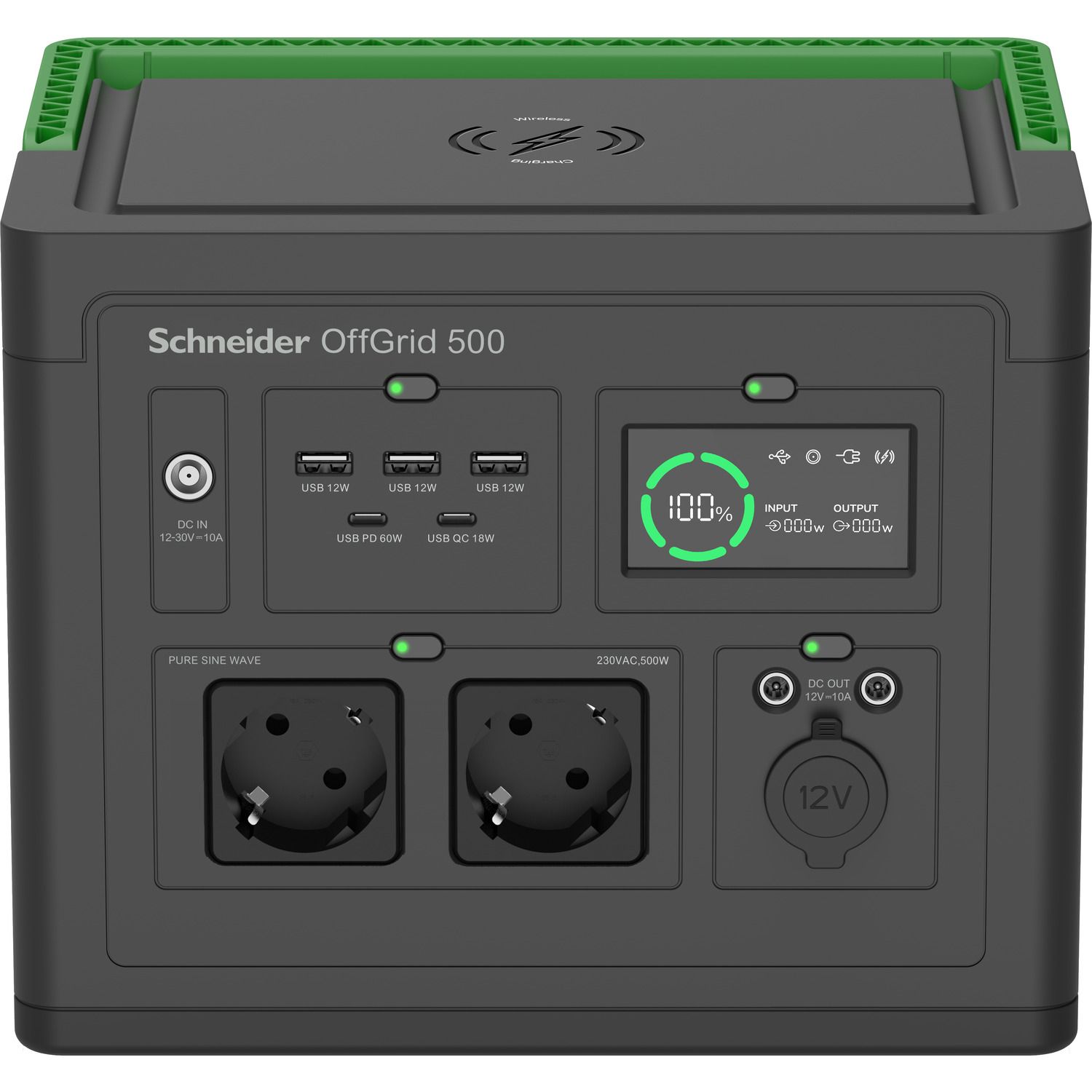 APC OffGrid Portable Power Station 500 - 517Wh - 2x AC, 3x USB-A, 2x USB-C, Wireless Charging