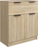 vidaXL Dressoir Sonoma eiken bewerkt hout 60x30x70 cm
