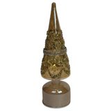 Mansion Atmosphere kerstboom led draaiend wit/goud 9x32cm
