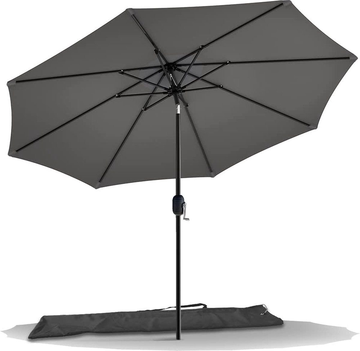 VOUNOT Parasol 270 cm - Grijs - Knikbaar - UV-bescherming