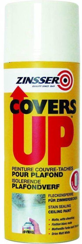 Zinsser Covers Up Spuitbus 400ml - Plafondverf - Wit - Mat