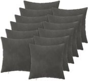 vidaXL Taie d'oreiller 12 pièces Heerlen Gris foncé 40 x 40 cm Velours